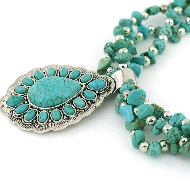 Boho Vintage Turquoise Necklace