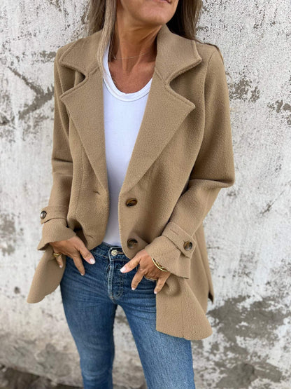 Women's Lapel Long Sleeve Autumn and Winter Casual Jacket