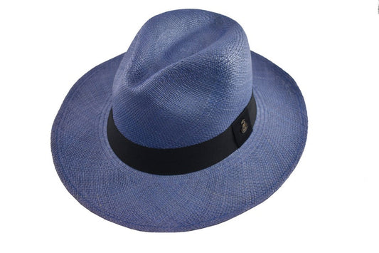 Violet Blue Classic Fedora | Genuine Panama Hat | Toquilla Straw | Handwoven in Ecuador - EA - HatBox Included