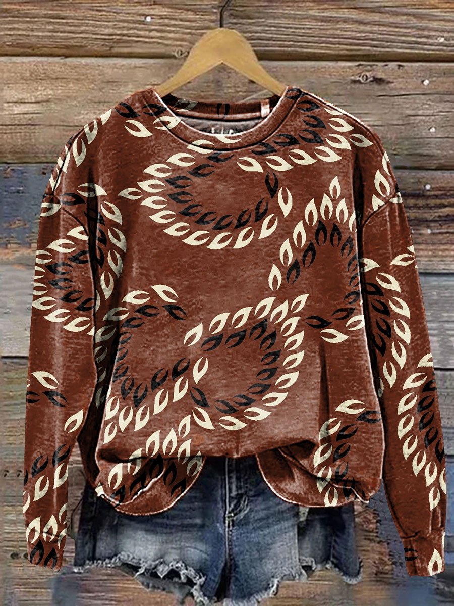 Vintage Flame Art Print Casual Sweatshirt