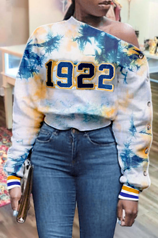 Elegant Button Contrast Sigma Gamma Rho Sweatshirt