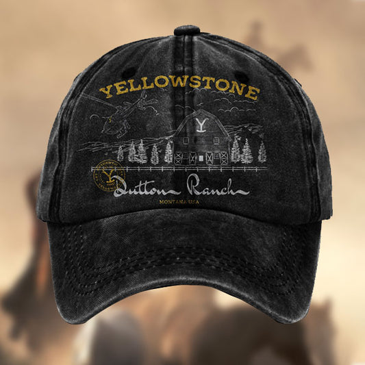 Men's Vintage Yellowstone Cotton Washed Baseball Cap