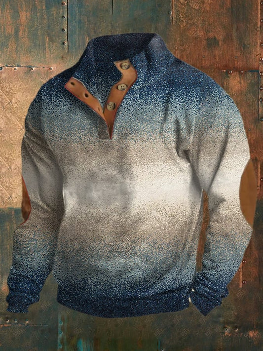 Men'S Vintage Western Stand Collar Sweatshirt