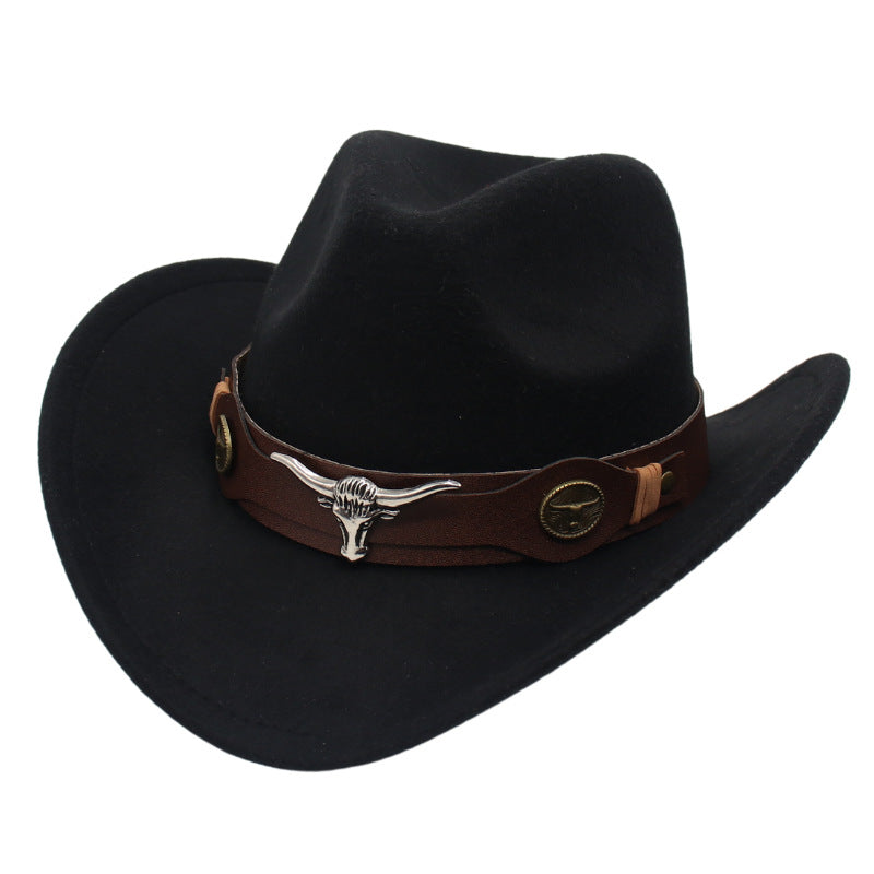 Men's Vintage Western Cowboy Hat Suede Knight British Felt Hat