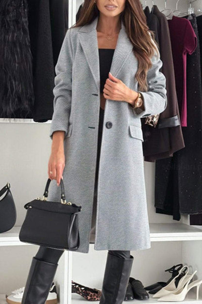 Women's Casual Solid Color Long Coat