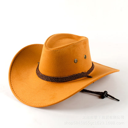 Men's Vintage Western Cowboy Hat Suede Knight Hat