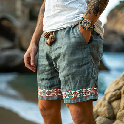 Vintage Washed Linen Shorts