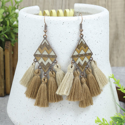 Women's Bohemian Ethnic Style Tassel Alloy Earrings