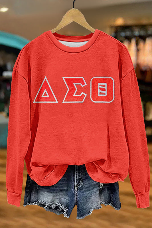 Cozy Delta Sigma Theta Print Sweatshirt