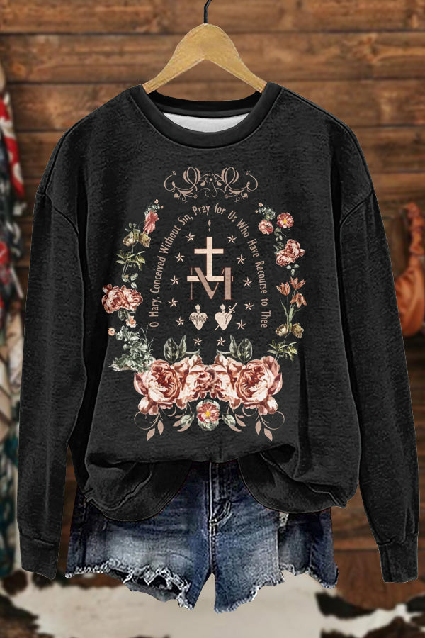 Cute Christian Candlemas Marian Catholic Print Sweatshirt