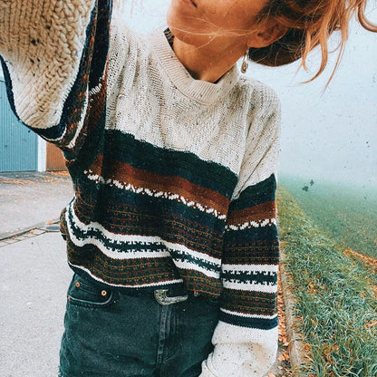 Women Vintage Autumn And Winter Knitted Sweater