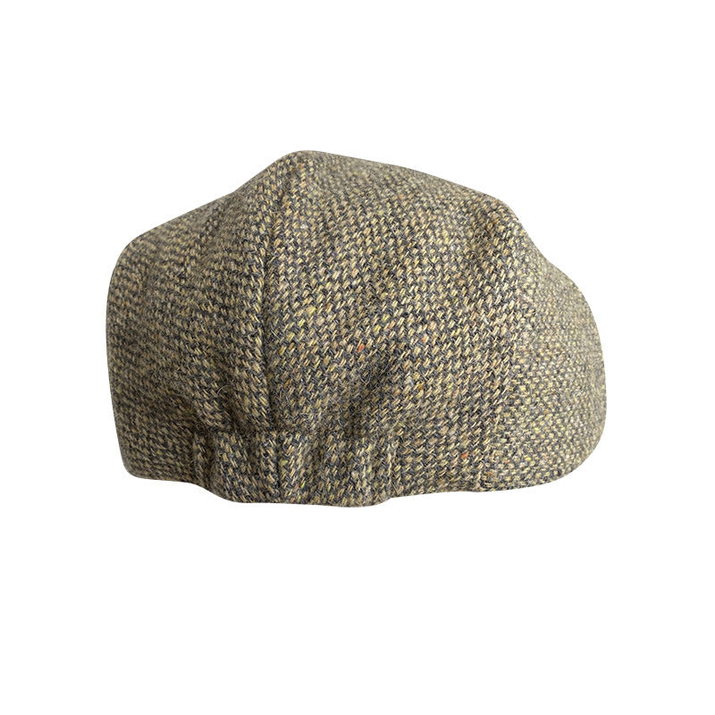 THE PEAKED Marl Flat Hat ParticlesB-Harris Tweed