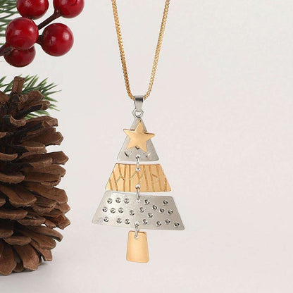 Exaggerated Chic Christmas Tree Necklace