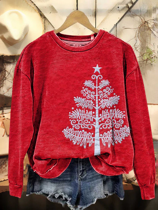 Retro Christmas Tree Casual Sweatshirt