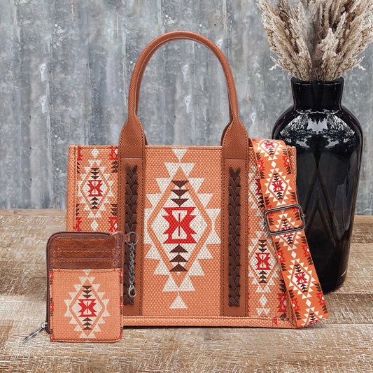 Western Aztec Printed Tote Bag