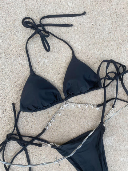 “Sexy black”chain bikini