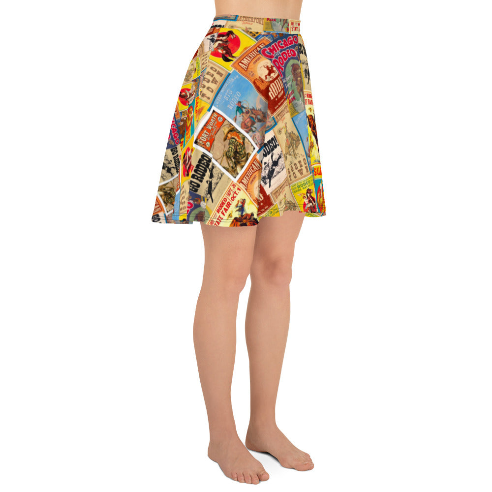 Vintage Rodeo Poster Skater Skirt