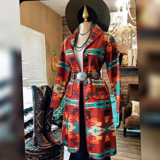 Multicolor Aztec Western Coat