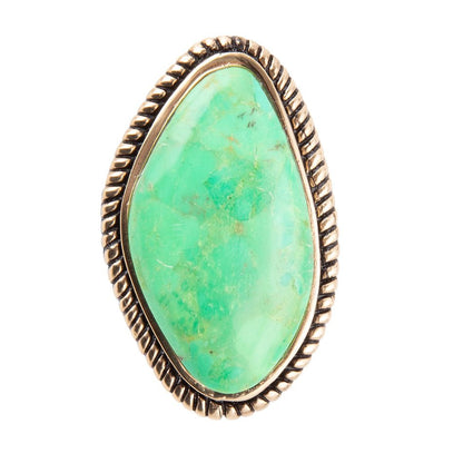 Lime Turquoise Boulder Statement Ring