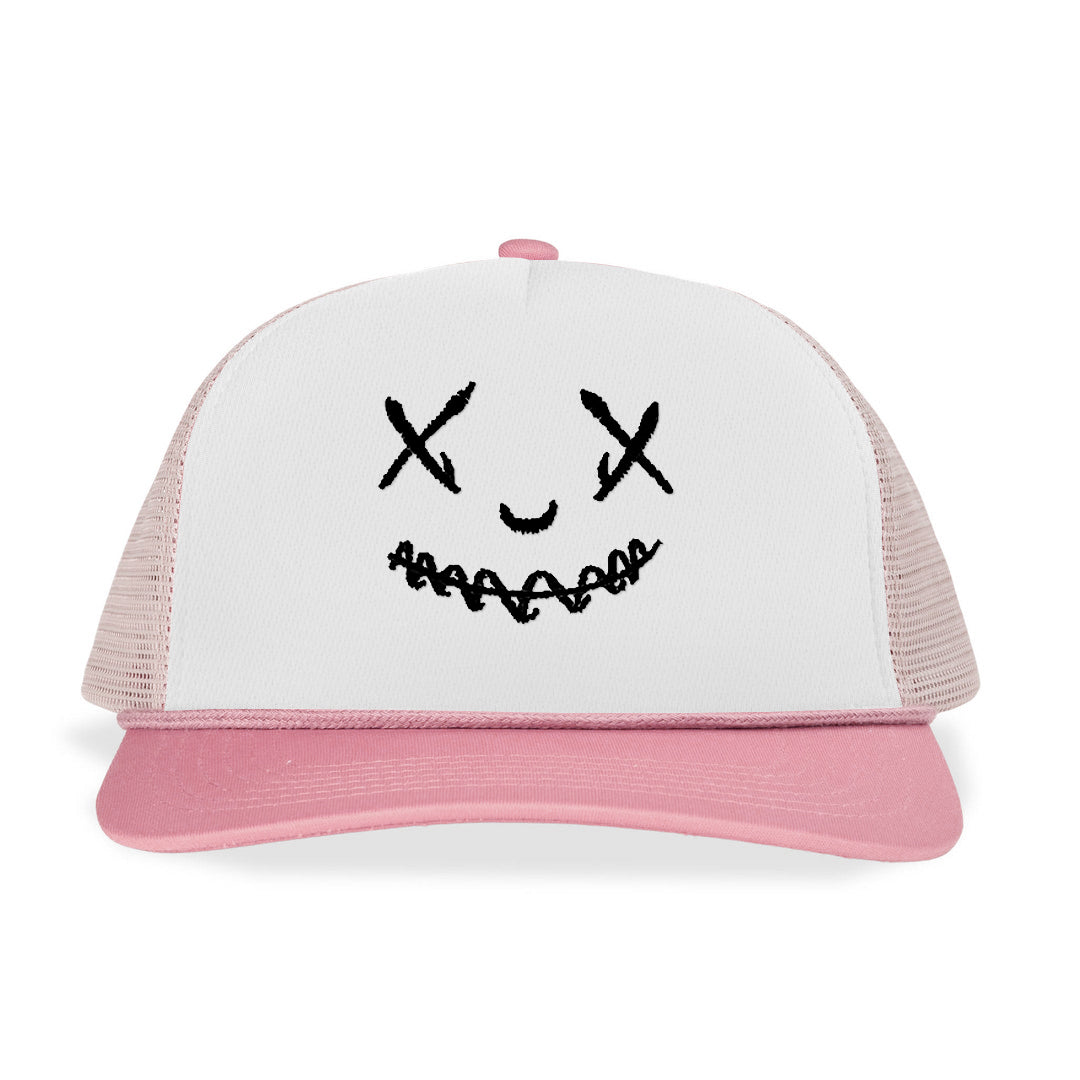 Happy Face Printed Trucker Hat