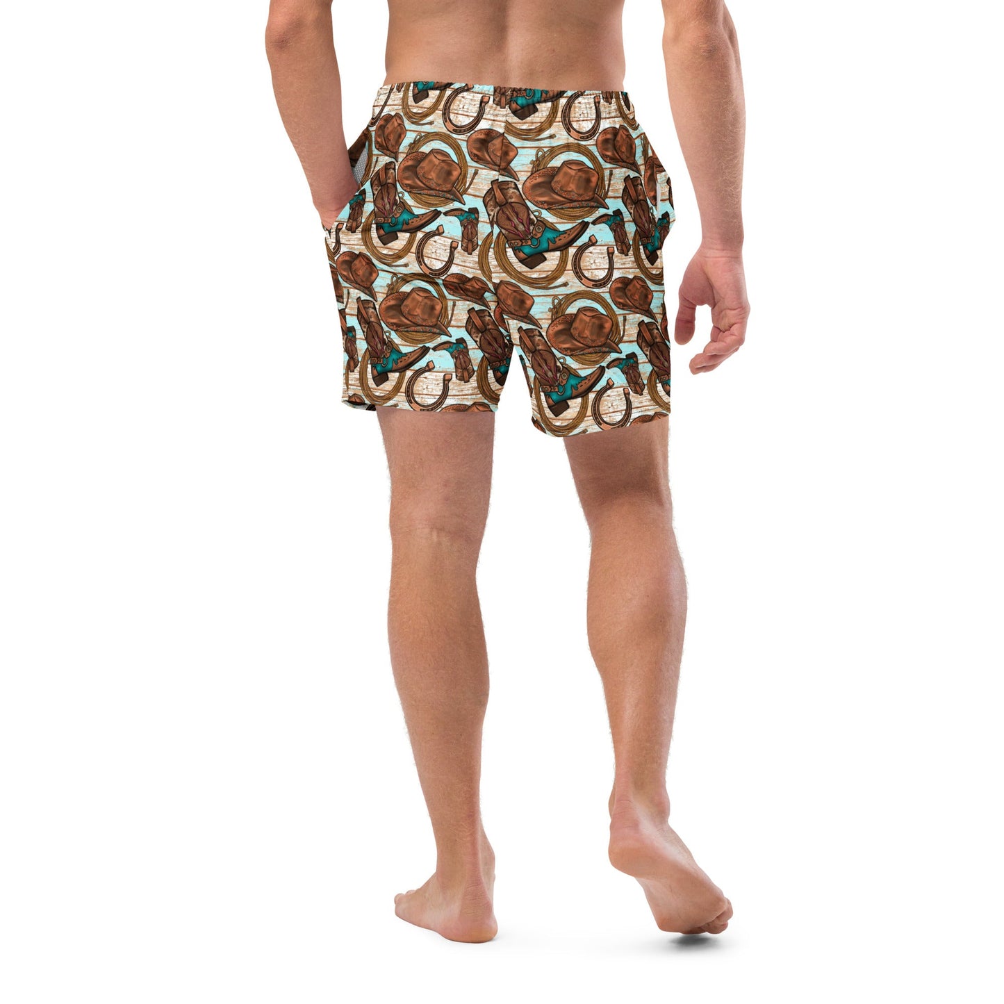 Yeehaw Cowboy Up Men's Swim Trunks