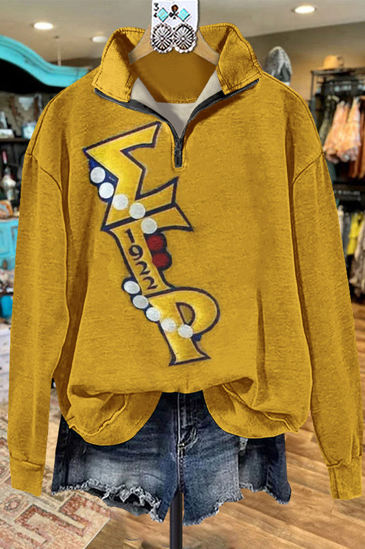 Elegant Contrast Color Sigma Gamma Rho Sweatshirt