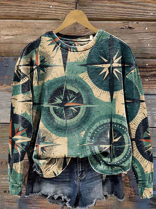 Compass Art Print Sweatshirt