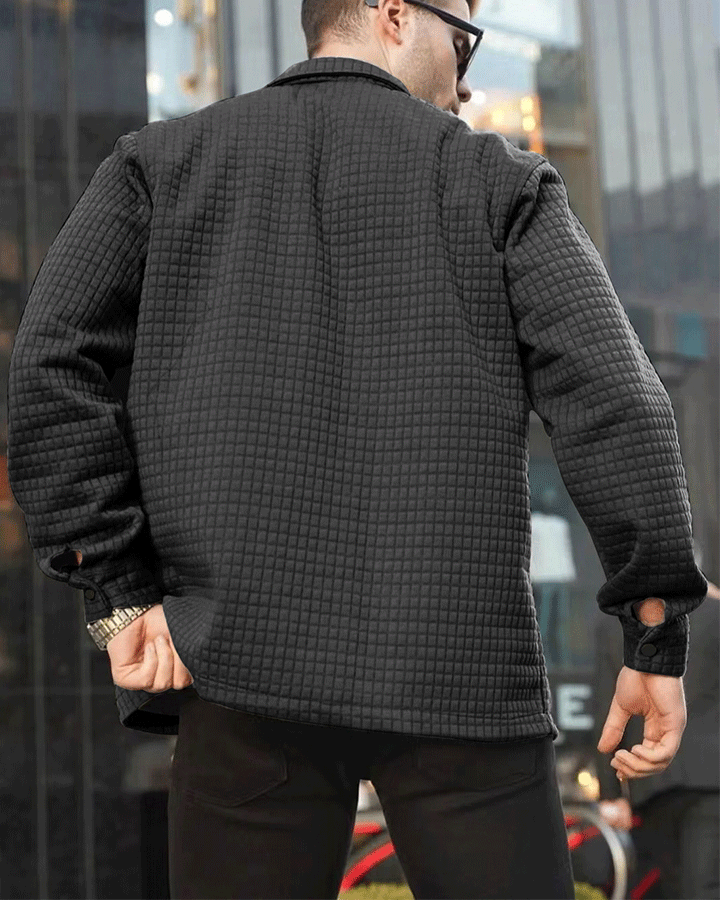 Men'S Square Plaid Casual Lapel Jacket