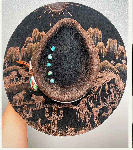 The Sedona Hand Burnt Wool Felt Hat