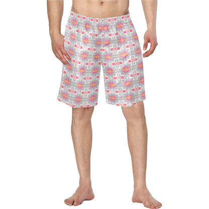 Pink fire Aztec Mens Swim Trunk Shorts