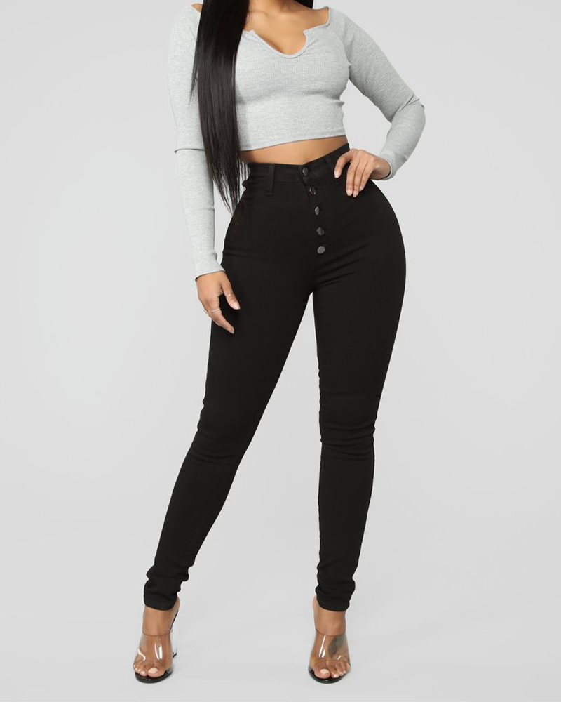 Tight High Waist High Hips Denim Pants