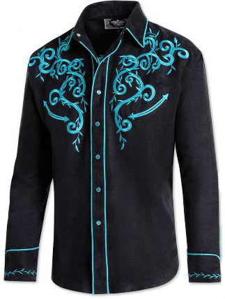 Men's fashion casual retro western style shirt