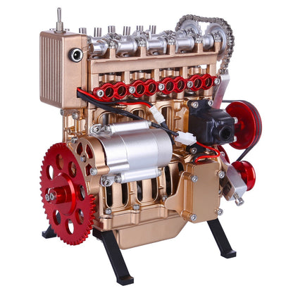 4 Cylinder Full Metal Car Engine Assembly Kit Model Toys for Adults