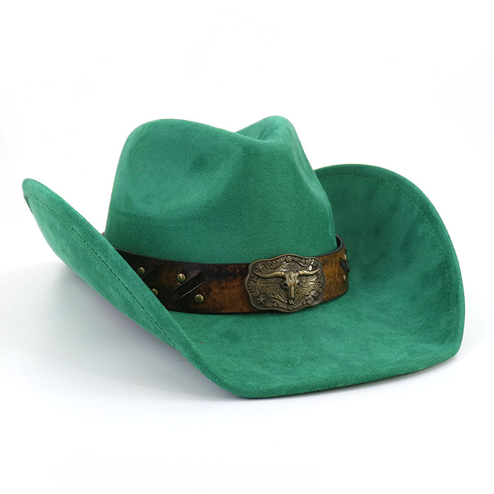 Men's Vintage Western Cowboy Hat Suede Knight Hat