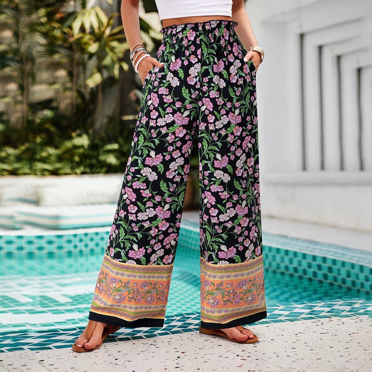 Claudette Floral Palazzo Pants