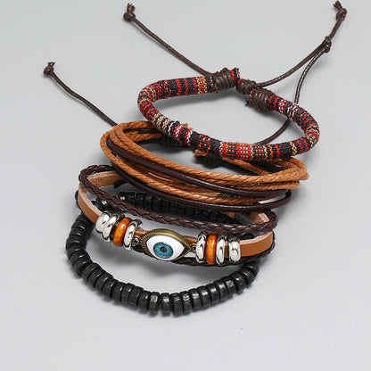 Bohemian Multi-Layered Leather Vintage Braided Bracelet