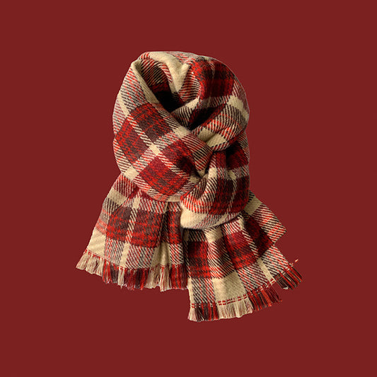 Christmas Plaid Pattern Warm Scarf