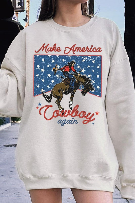 Make America Cowboy Graphic Fleece Sweatshirts choice of colors