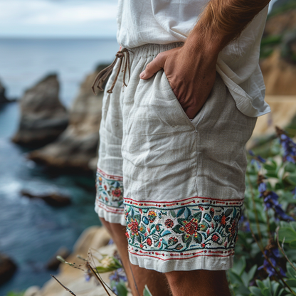 Vintage Washed Linen Shorts