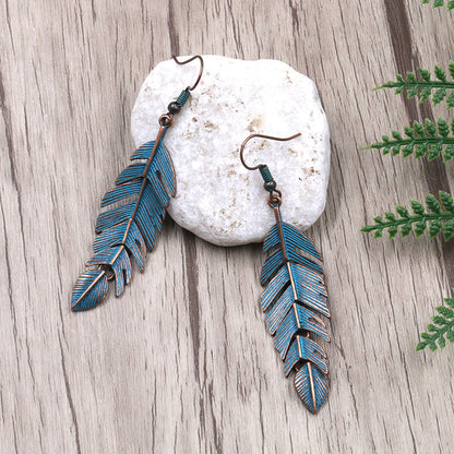 Women's Bohemian Feather Alloy Earrings