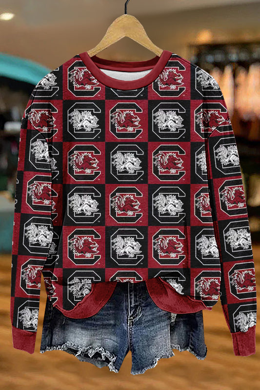 Unique Gameday Gamecocks Print Sweatshirt