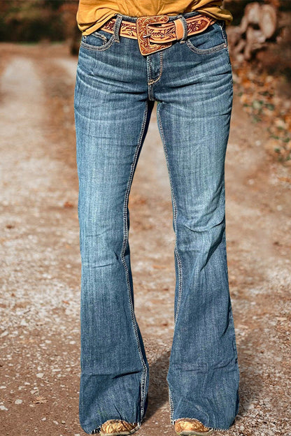 Vintage Washed Wide Leg Jeans