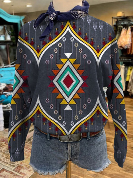 Aztec Print Casual Sweatshirt