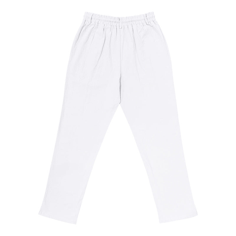 Men's Linen Business Casual Straight Pants Trousers