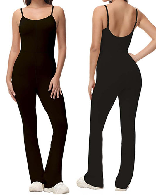 Solid Color Micro-Spliced One-Piece Yoga Pants