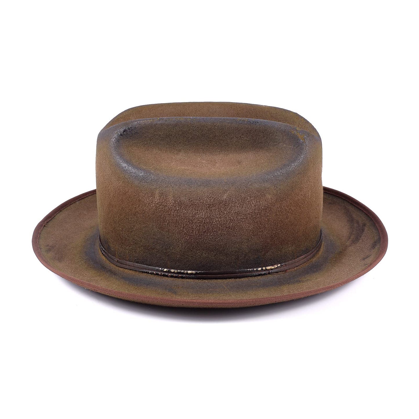 Distressed Finish Arrow Sign Felt Fedora Hat