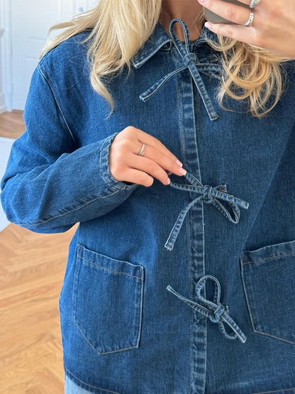 Denim Lace-Up Shirt