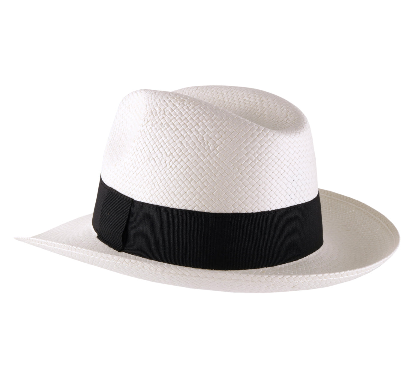 Handmade Classic 5mm Wide Straw Panama Hat-White