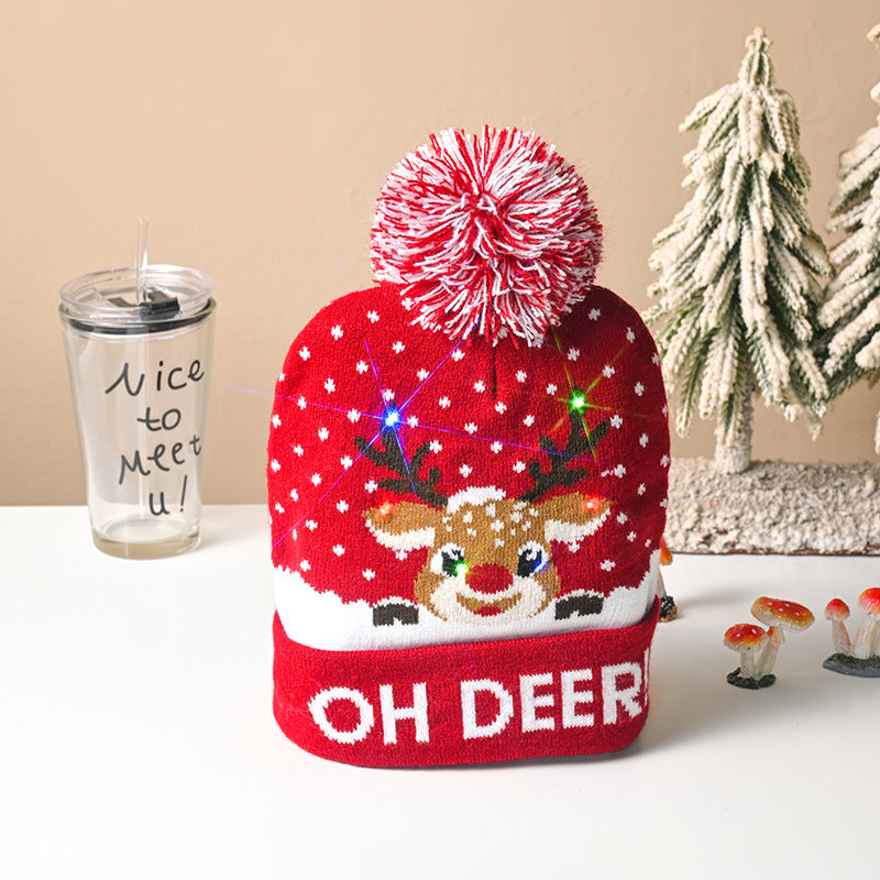 Colorful Christmas On Deer Hat