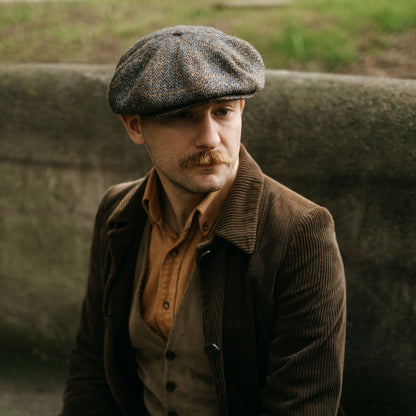 [Best Sale!]PEAKED CAPS Genuine Scottish Harris Tweed 8 Panels Man Cap